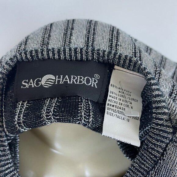 Sag Harbor Womens Gray Acrylic/Lurex Button-Up V-Neck Cardigan Sweater Size 12 - Picture 4 of 6